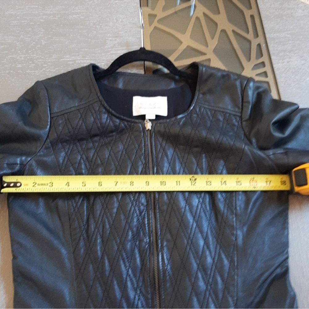Hinge Black Leather Quilted Jacket - Picture 2 of 4